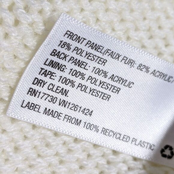 Boho Xhilaration Vest Women Medium Faux Fur Sleveeless Open Lined Cream Ivory M - Picture 7 of 7